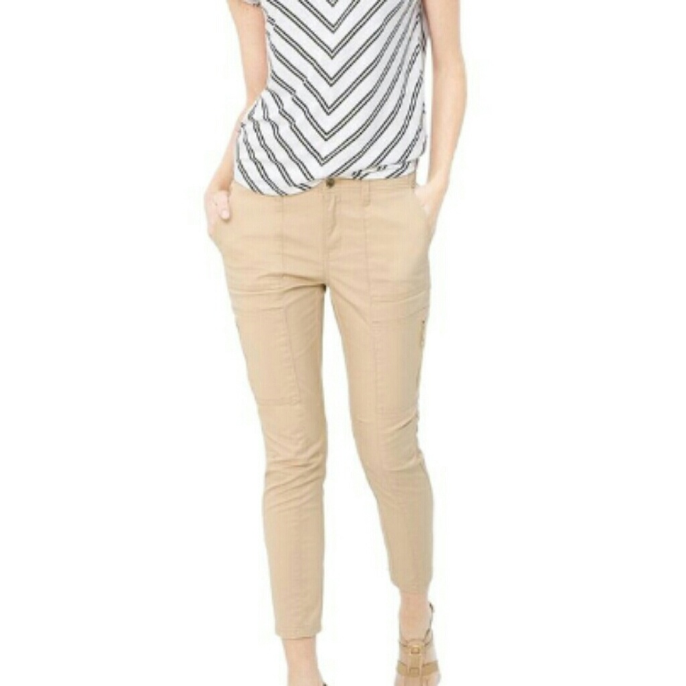 White House Black Market Slim Ankle Tan Cargo